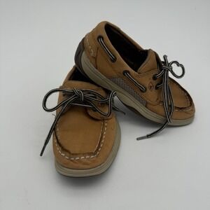 Sperry Intrepid Boys Boat Shoes Leather Tan Size 12.5M Pre-Owned Nautical